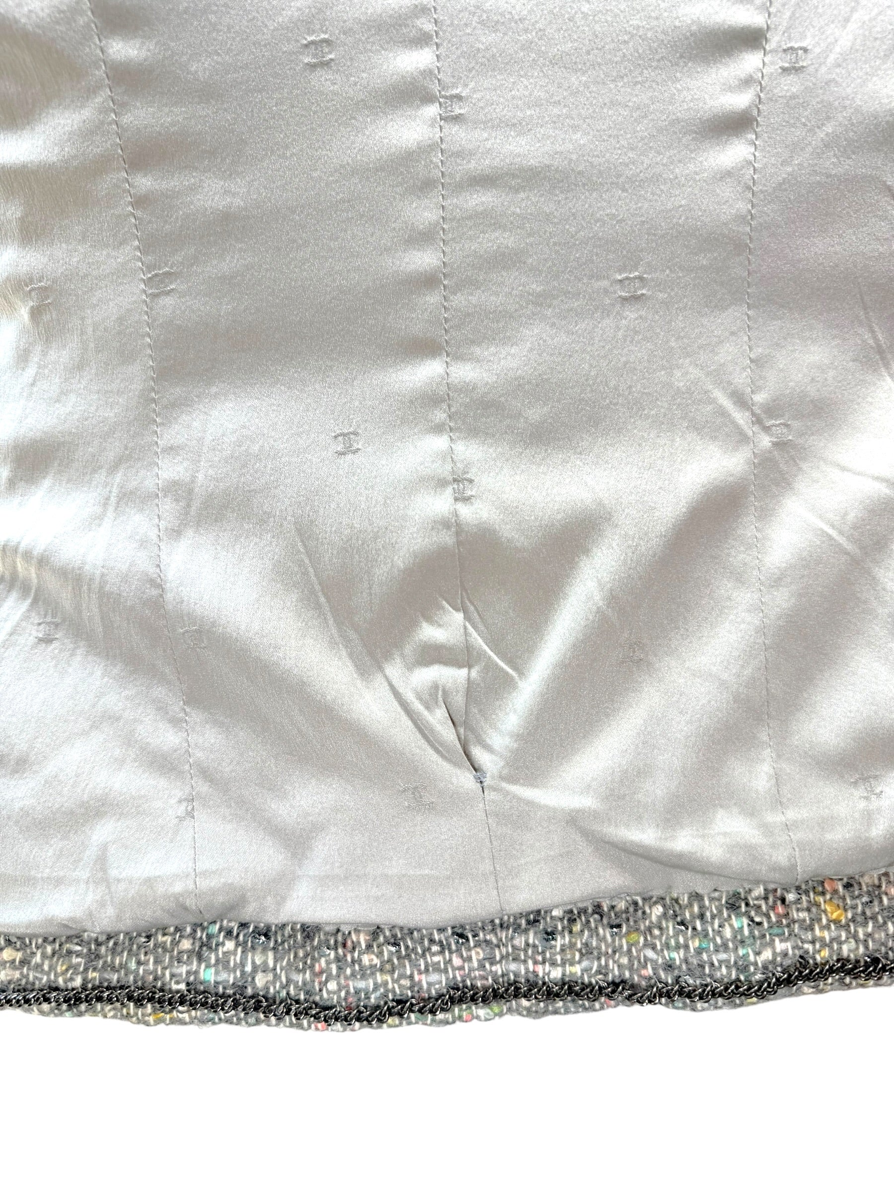Vintage Chanel 1997A Confetti Tweed Jacket Grey FR36
