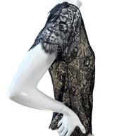 Chanel Black Lace Blouse & Silk Camisole Set FR34