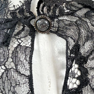 Chanel Black Lace Blouse & Silk Camisole Set FR34