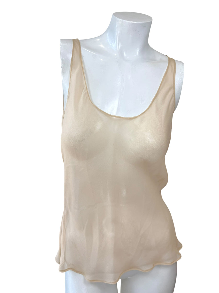 Chanel Black Lace Blouse & Silk Camisole Set FR34