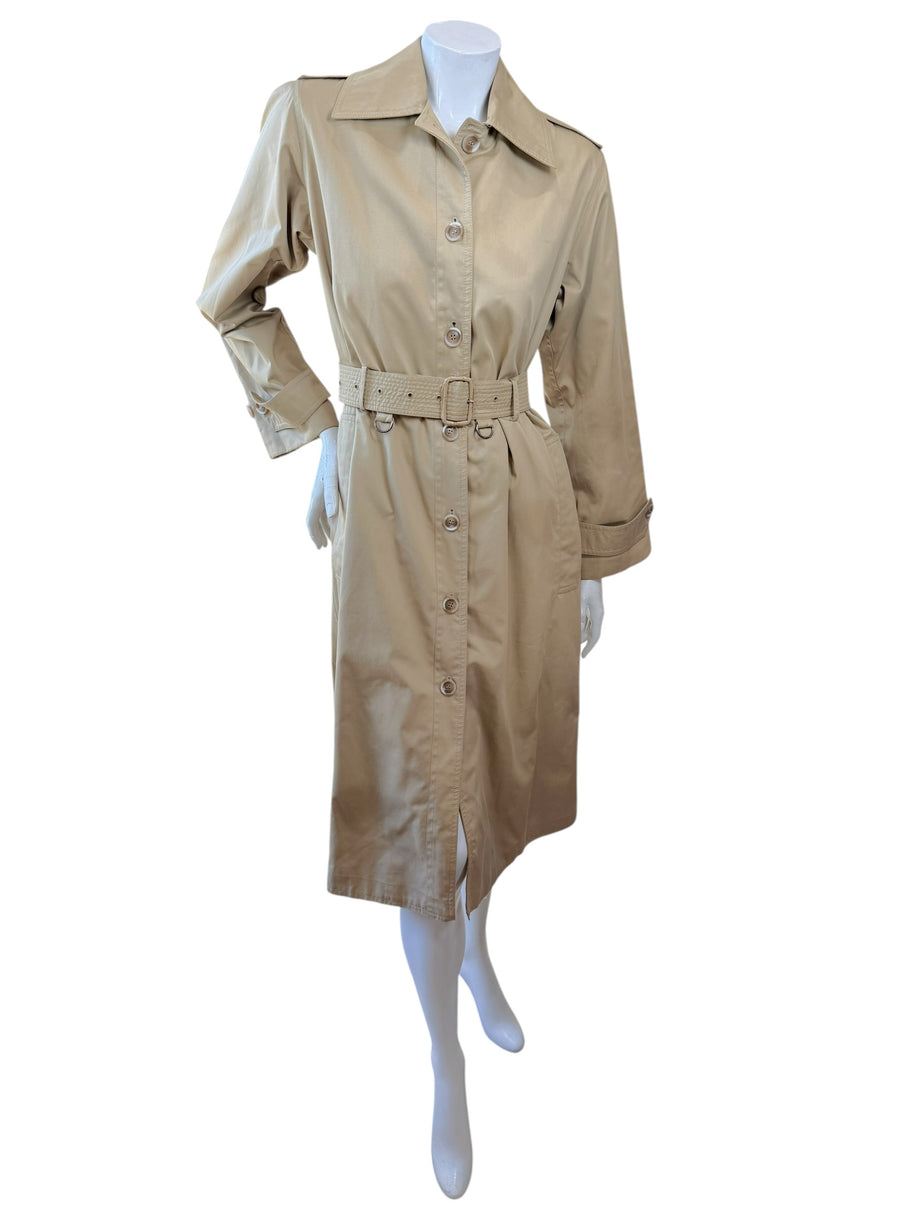 Vintage Saint Laurent Rive Gauche Beige Belted Trench Coat