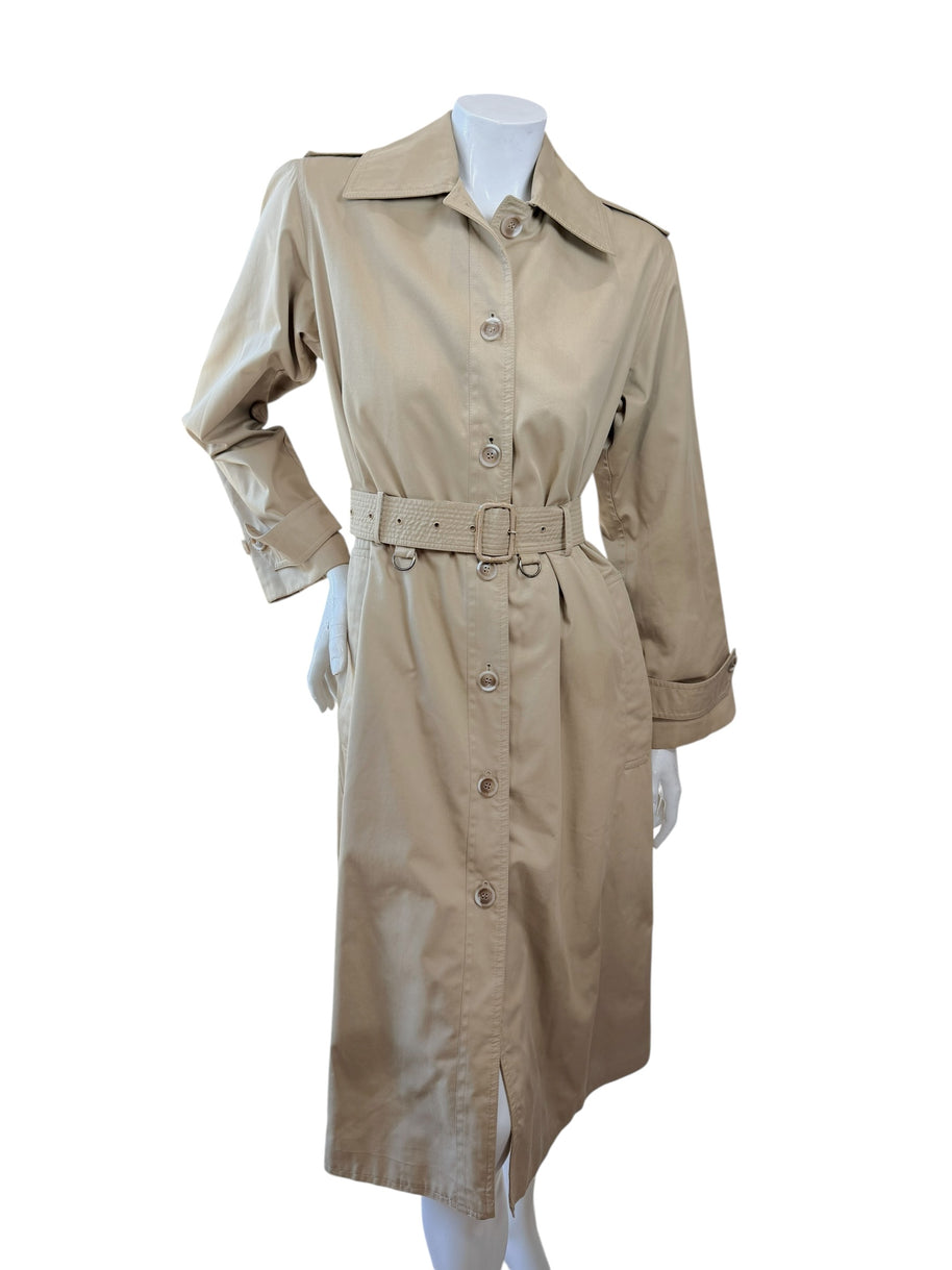 Vintage Saint Laurent Rive Gauche Beige Belted Trench Coat