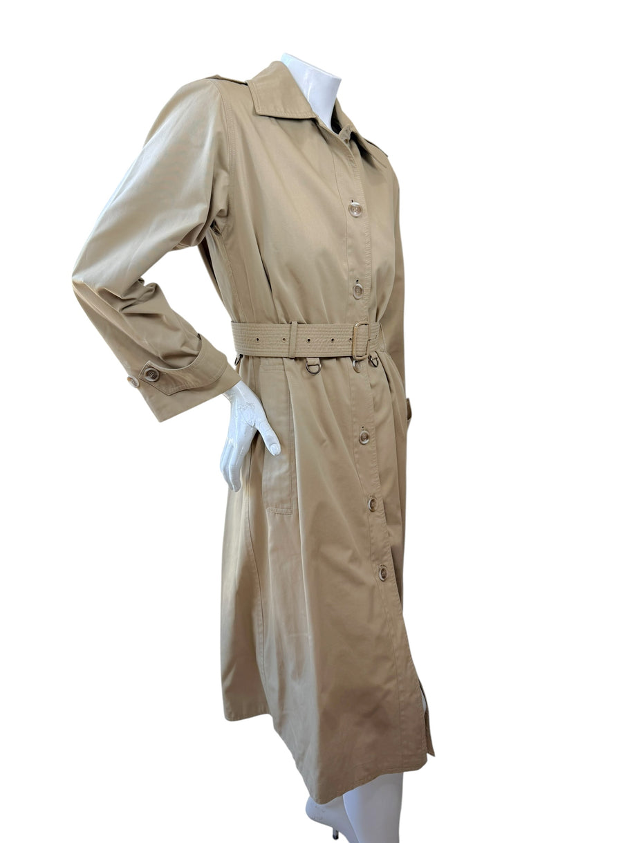 Vintage Saint Laurent Rive Gauche Beige Belted Trench Coat