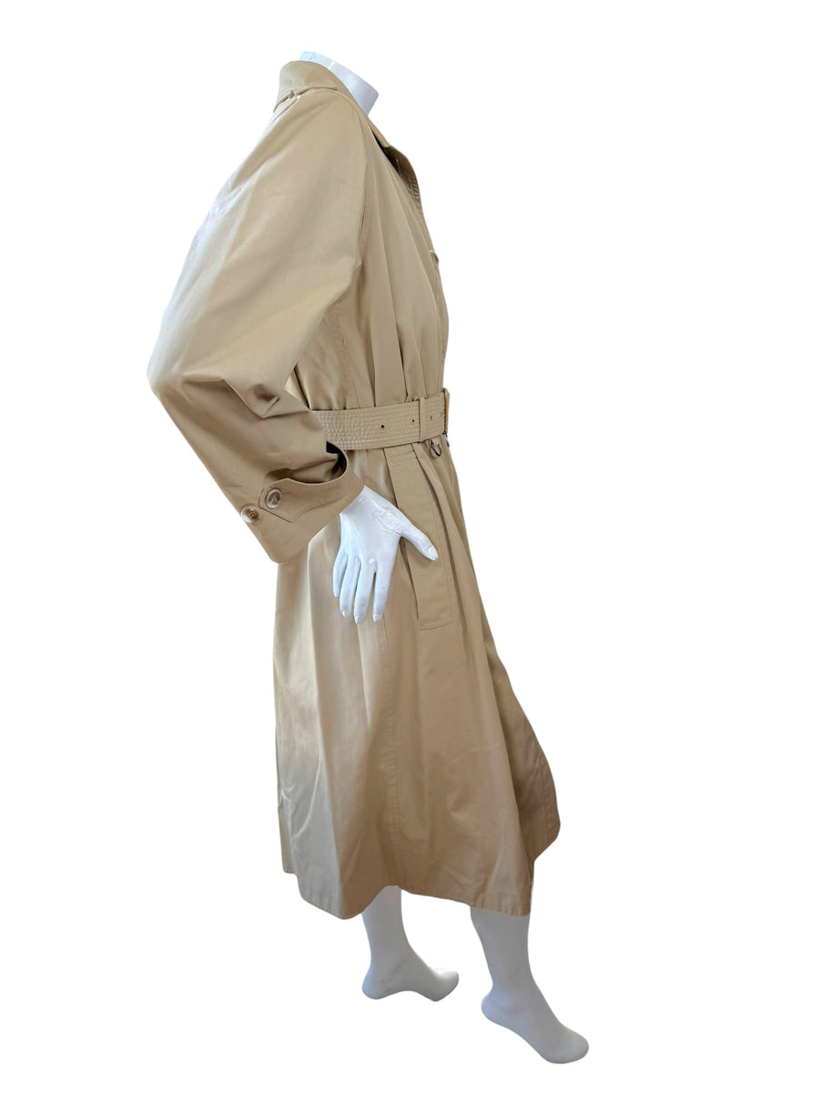 Vintage Saint Laurent Rive Gauche Beige Belted Trench Coat