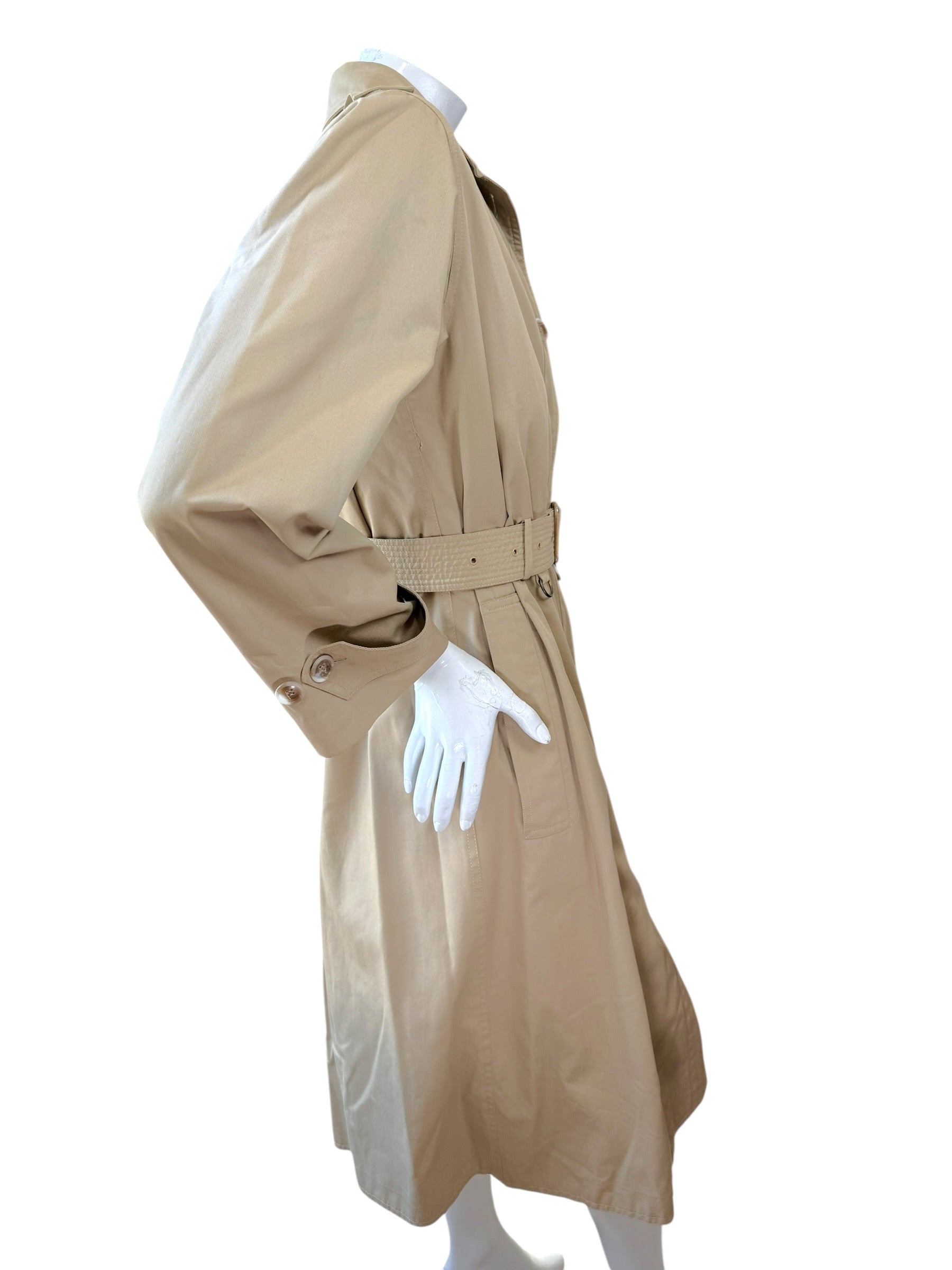 Vintage Saint Laurent Rive Gauche Beige Belted Trench Coat