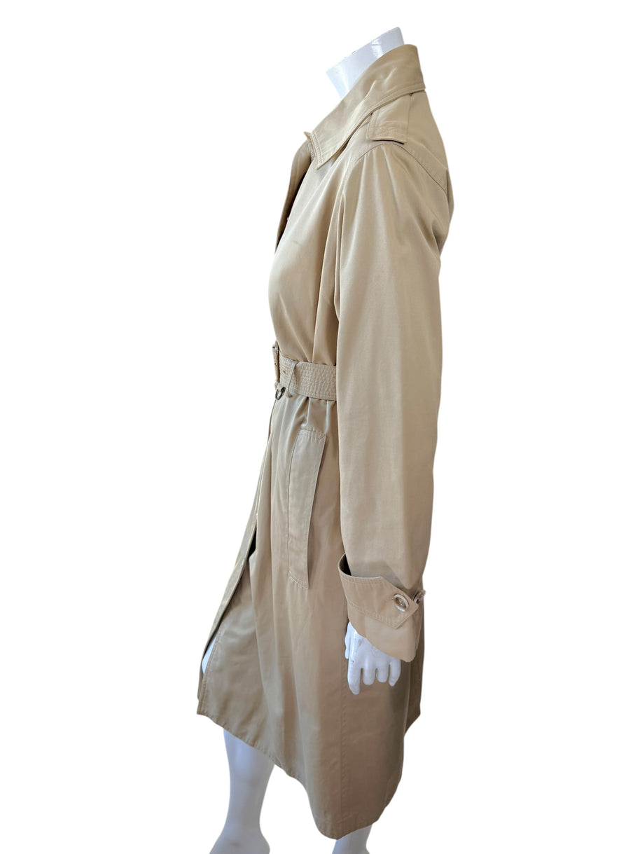 Vintage Saint Laurent Rive Gauche Beige Belted Trench Coat