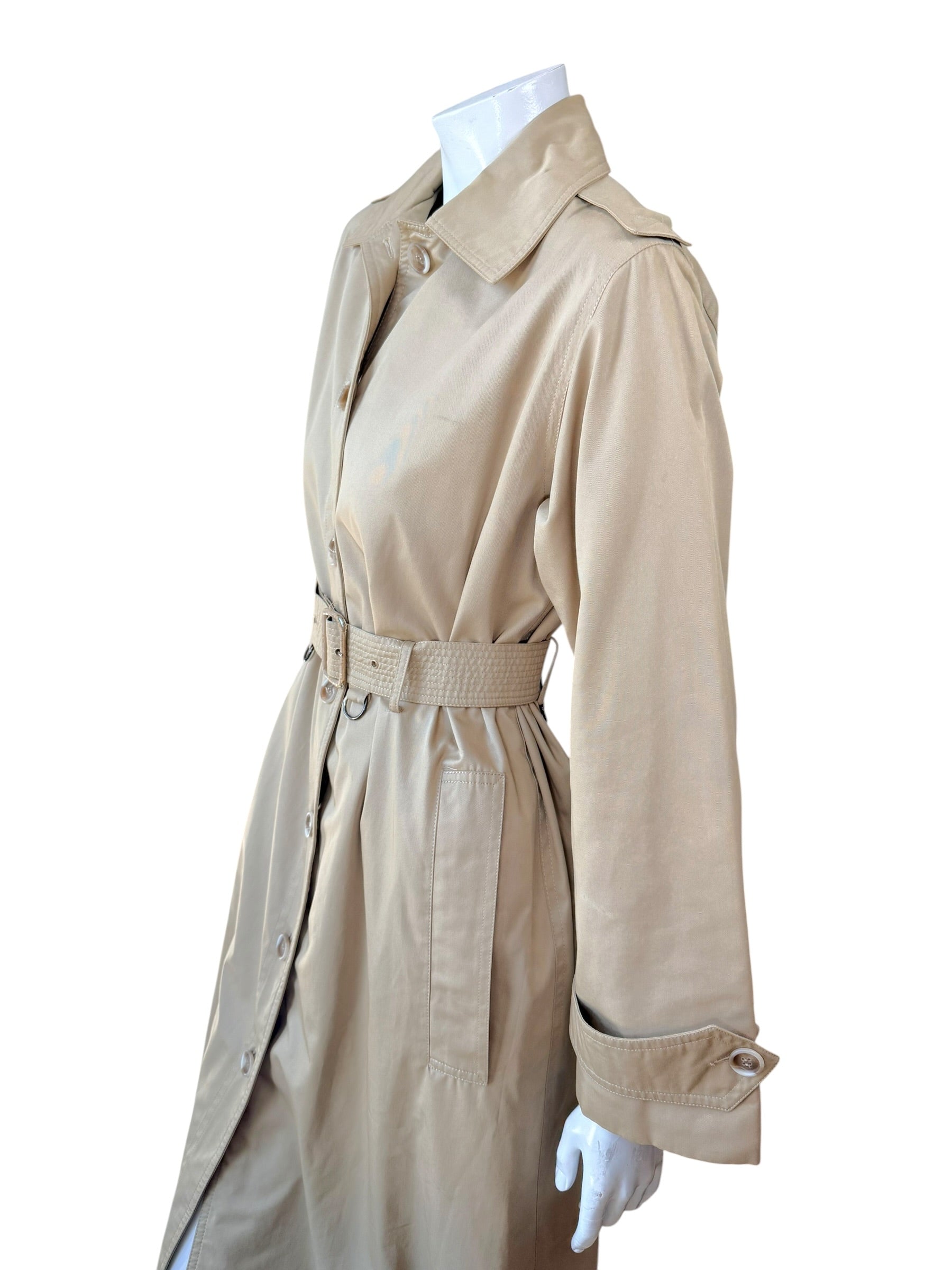 Vintage Saint Laurent Rive Gauche Beige Belted Trench Coat
