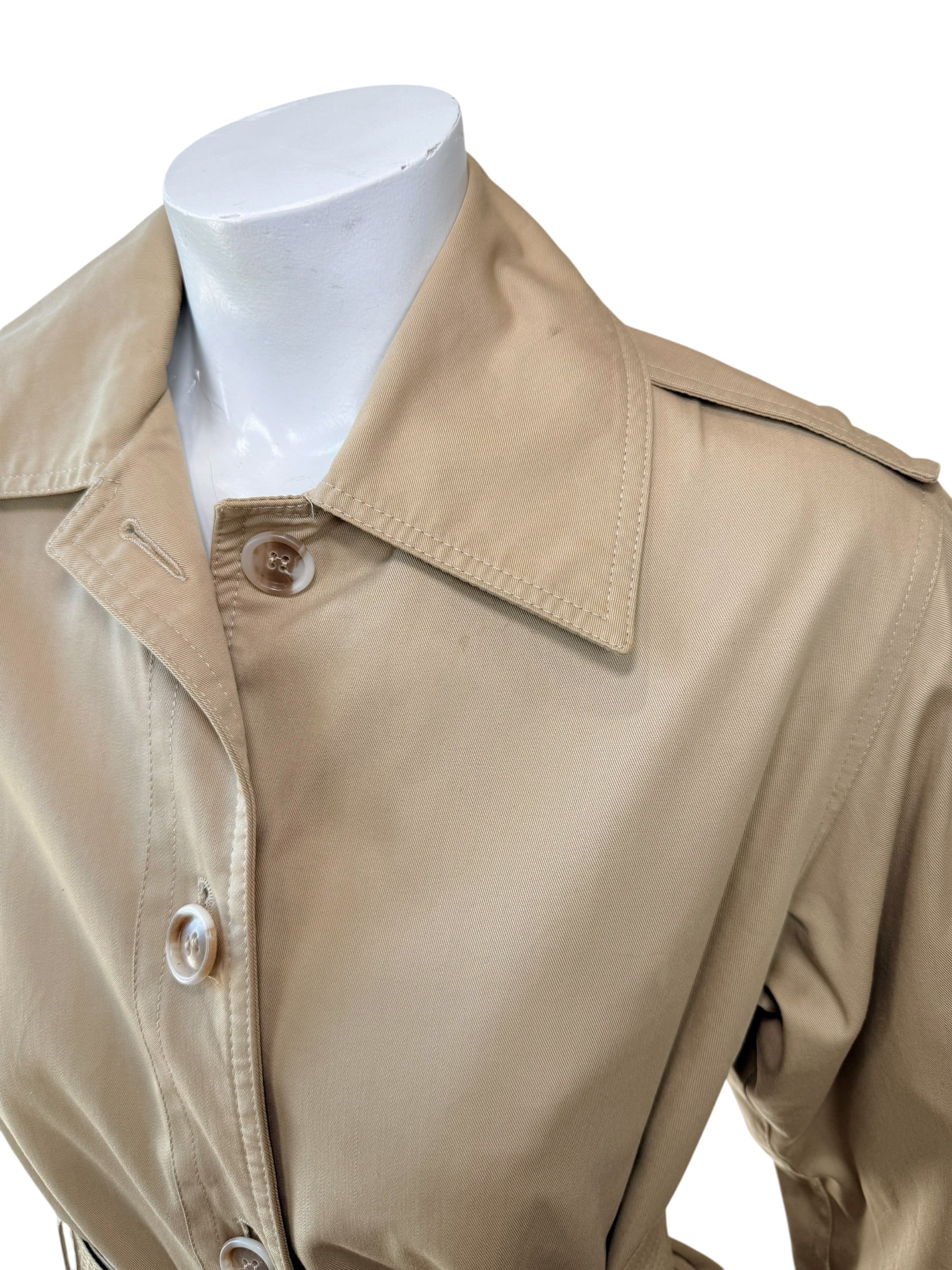 Vintage Saint Laurent Rive Gauche Beige Belted Trench Coat