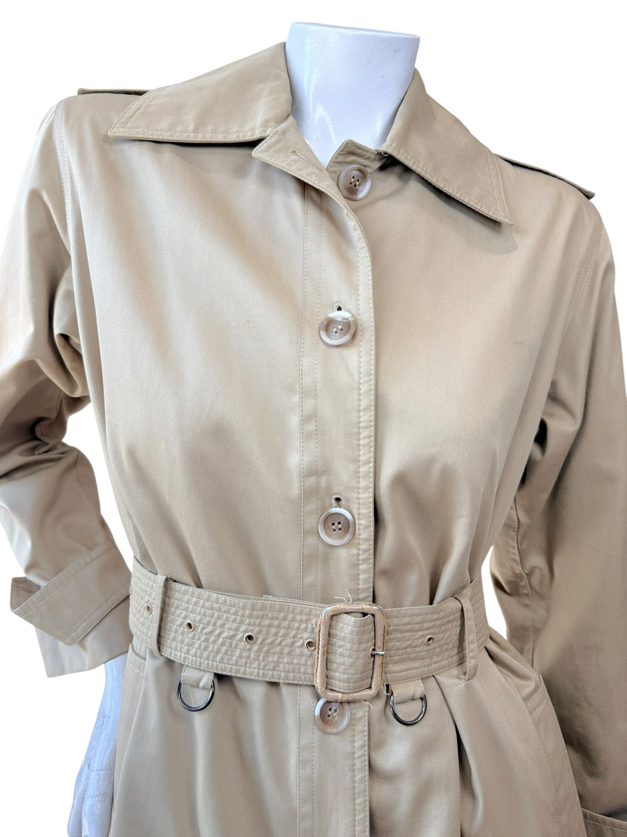Vintage Saint Laurent Rive Gauche Beige Belted Trench Coat