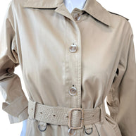 Vintage Saint Laurent Rive Gauche Beige Belted Trench Coat