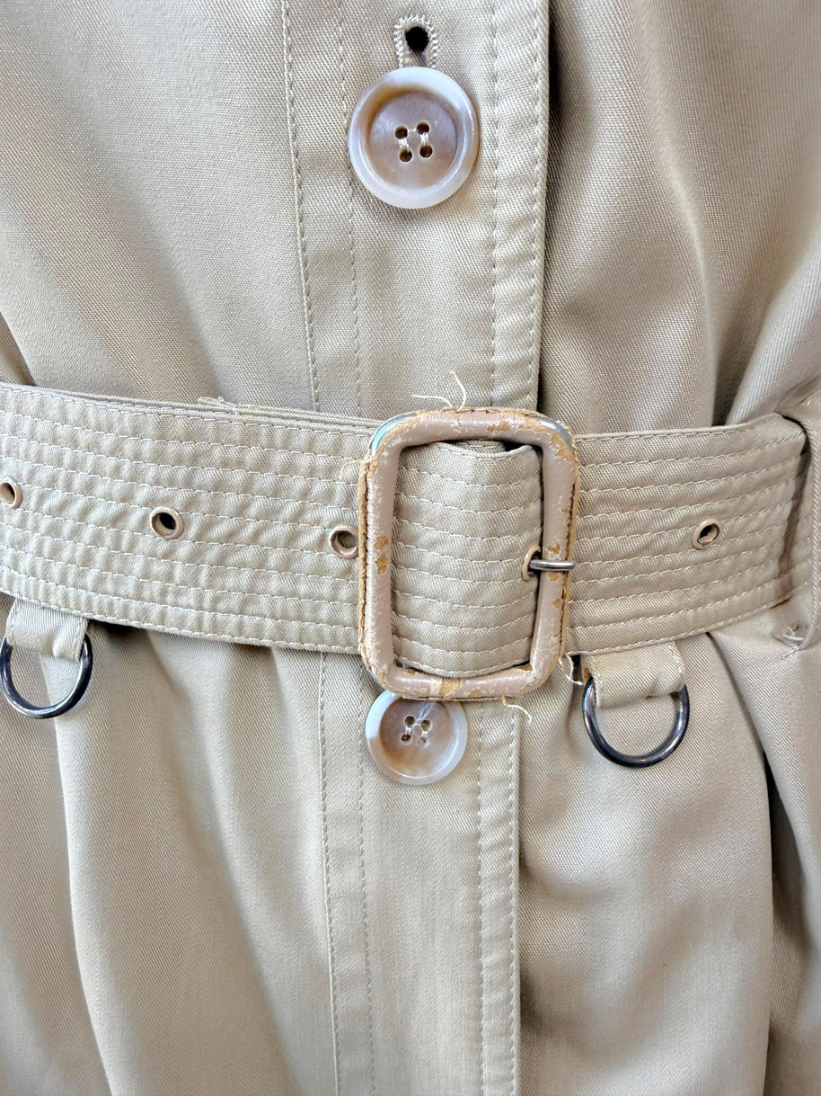 Vintage Saint Laurent Rive Gauche Beige Belted Trench Coat