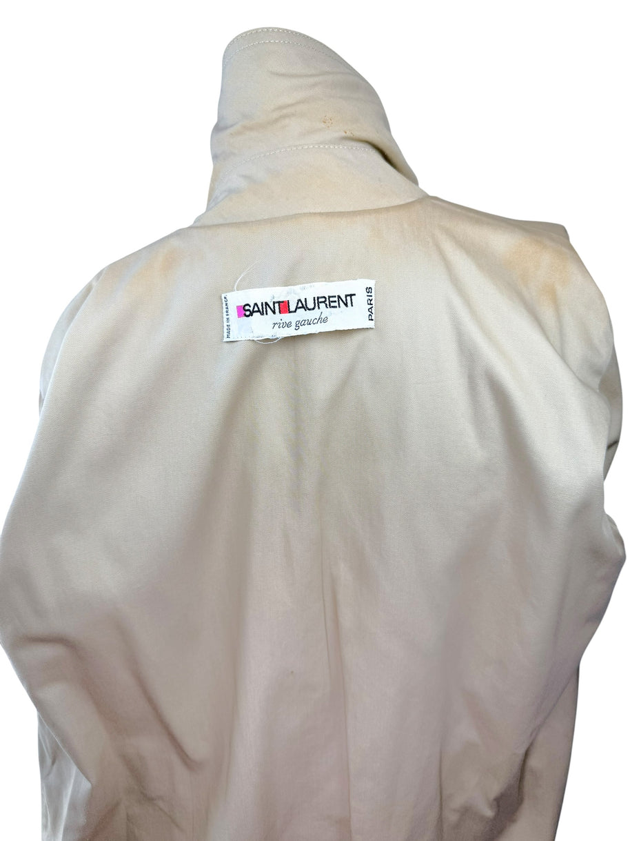 Vintage Saint Laurent Rive Gauche Beige Belted Trench Coat