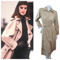 Vintage Saint Laurent Rive Gauche Beige Belted Trench Coat