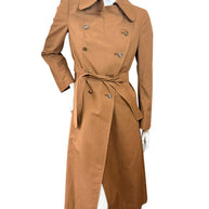 Vintage Gucci Camel Belted Trench Coat Silk Lined US 6