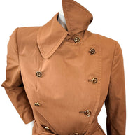 Vintage Gucci Camel Belted Trench Coat Silk Lined US 6