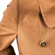 Vintage Gucci Camel Belted Trench Coat Silk Lined US 6