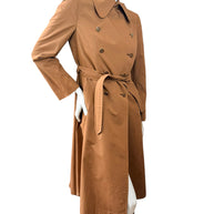 Vintage Gucci Camel Belted Trench Coat Silk Lined US 6