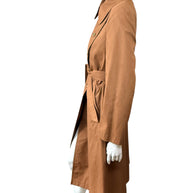 Vintage Gucci Camel Belted Trench Coat Silk Lined US 6