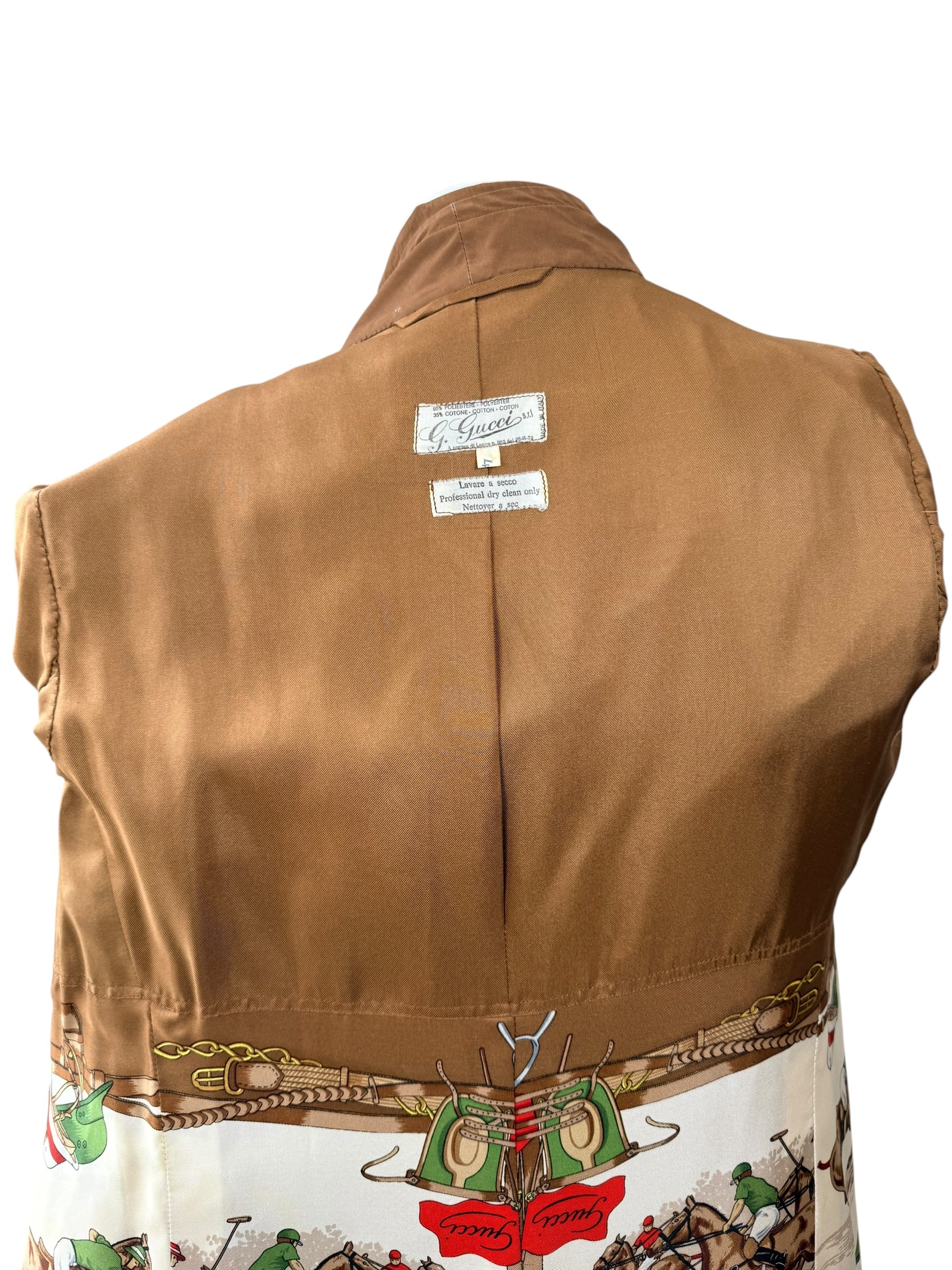 Vintage Gucci Camel Belted Trench Coat Silk Lined US 6