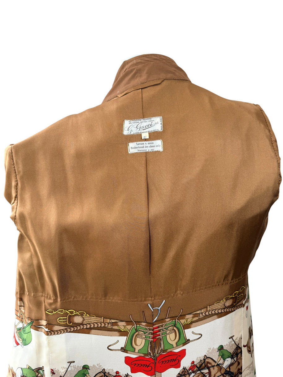 Vintage Gucci Camel Belted Trench Coat Silk Lined US 6