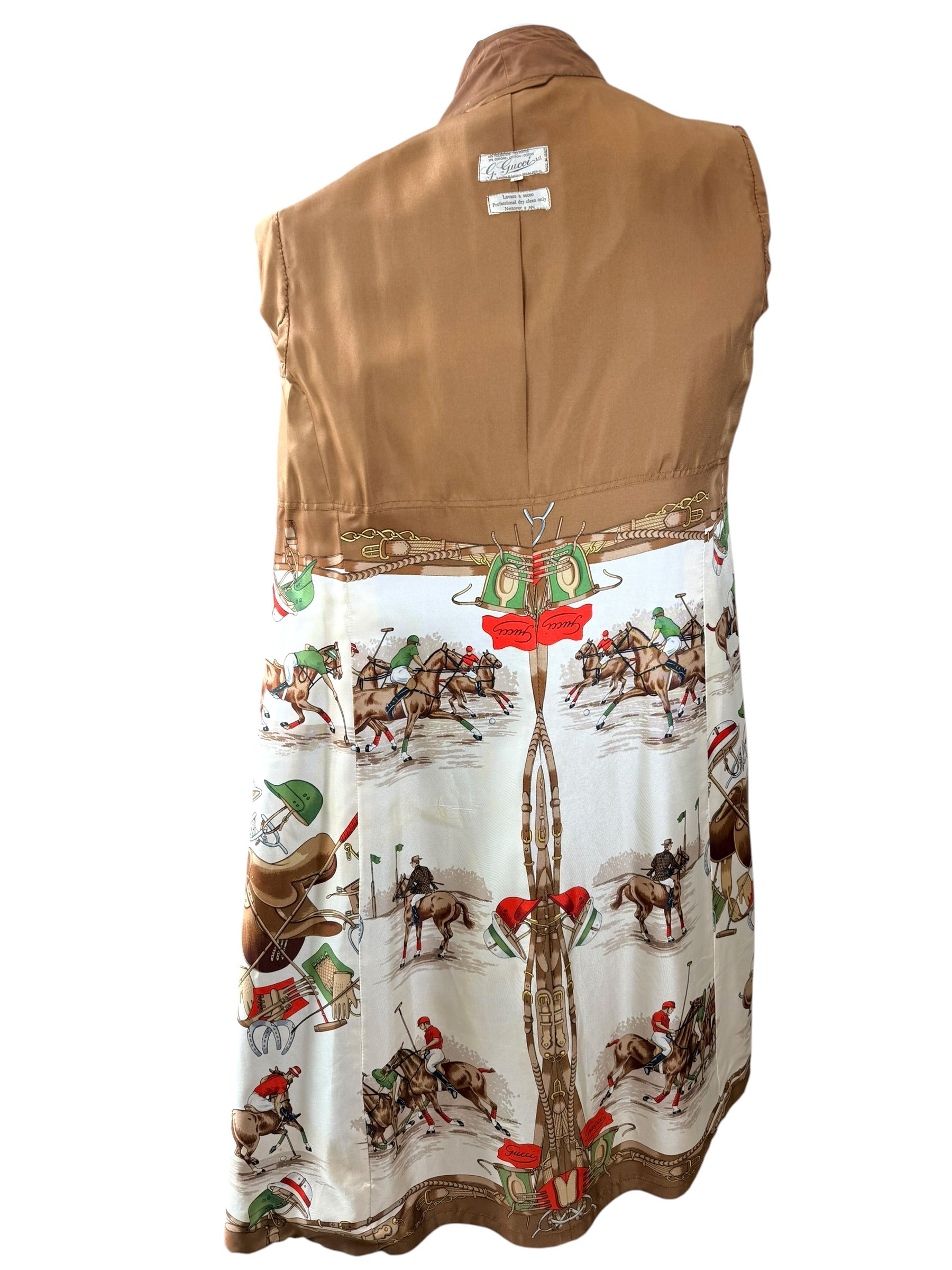 Vintage Gucci Camel Belted Trench Coat Silk Lined US 6