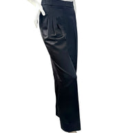 Chanel 2019 Black Silk Tailored Trousers CC Buttons FR36
