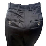 Chanel 2019 Black Silk Tailored Trousers CC Buttons FR36