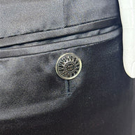 Chanel 2019 Black Silk Tailored Trousers CC Buttons FR36