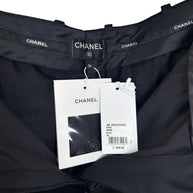Chanel 2019 Black Silk Tailored Trousers CC Buttons FR36