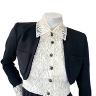 Chanel Pre-Fall 2016 Lace Bodice Pleated Dress & Cropped Jacket Set FR36