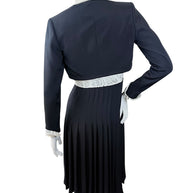 Chanel Pre-Fall 2016 Lace Bodice Pleated Dress & Cropped Jacket Set FR36