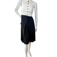 Chanel Pre-Fall 2016 Lace Bodice Pleated Dress & Cropped Jacket Set FR36