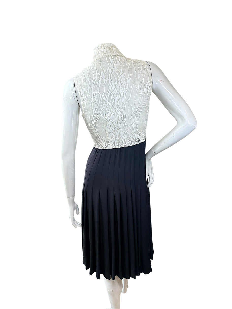 Chanel Pre-Fall 2016 Lace Bodice Pleated Dress & Cropped Jacket Set FR36