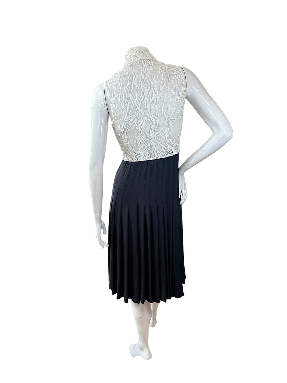 Chanel Pre-Fall 2016 Lace Bodice Pleated Dress & Cropped Jacket Set FR36