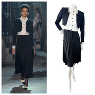 Chanel Pre-Fall 2016 Lace Bodice Pleated Dress & Cropped Jacket Set FR36