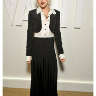 Chanel Pre-Fall 2016 Lace Bodice Pleated Dress & Cropped Jacket Set FR36
