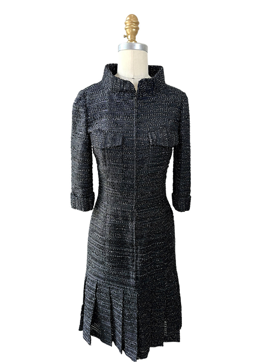 Chanel Runway Tweed Dress 2016K Look 80 Black Silver FR34 NWT