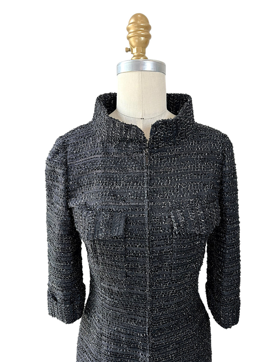 Chanel Runway Tweed Dress 2016K Look 80 Black Silver FR34 NWT