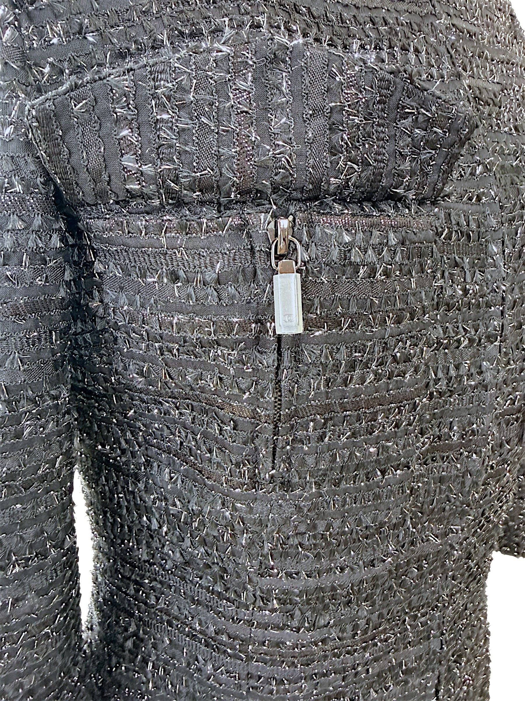 Chanel Runway Tweed Dress 2016K Look 80 Black Silver FR34 NWT