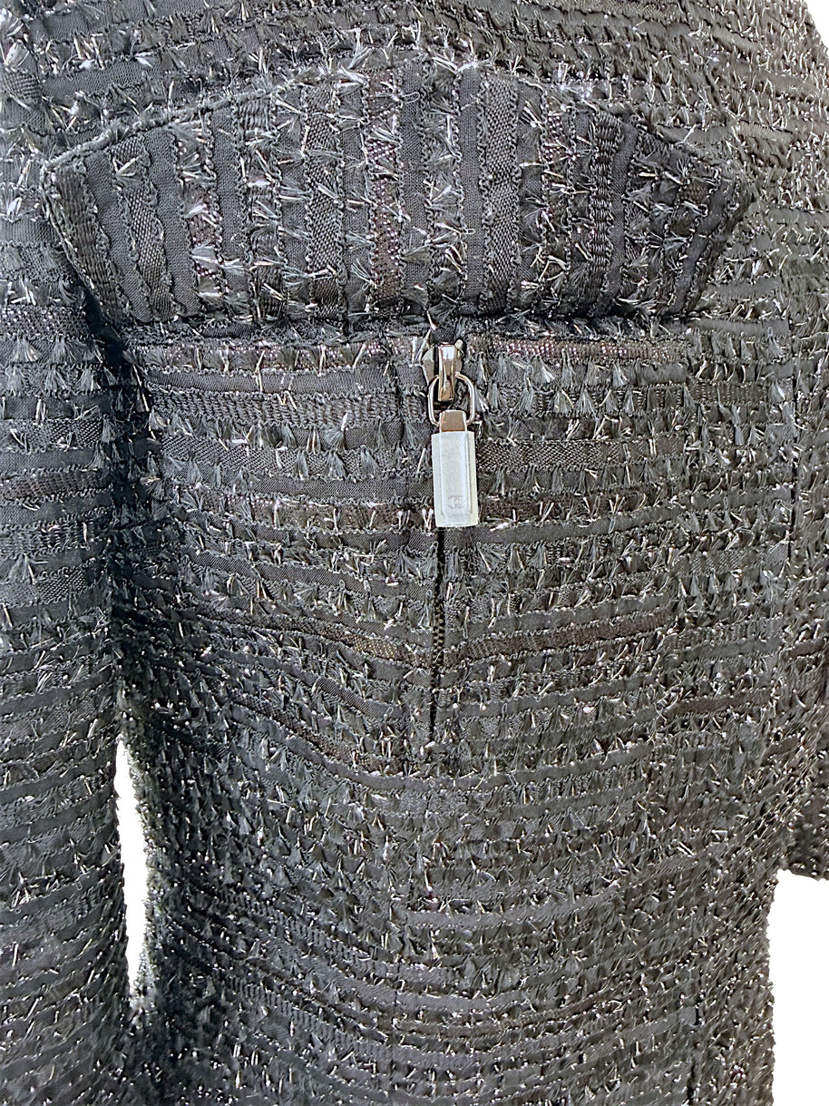 Chanel Runway Tweed Dress 2016K Look 80 Black Silver FR34 NWT