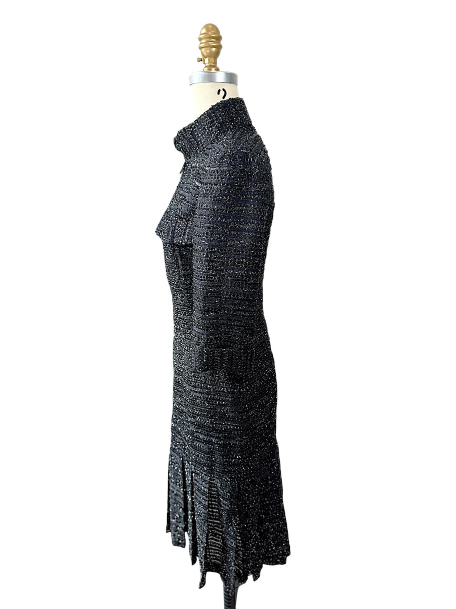 Chanel Runway Tweed Dress 2016K Look 80 Black Silver FR34 NWT