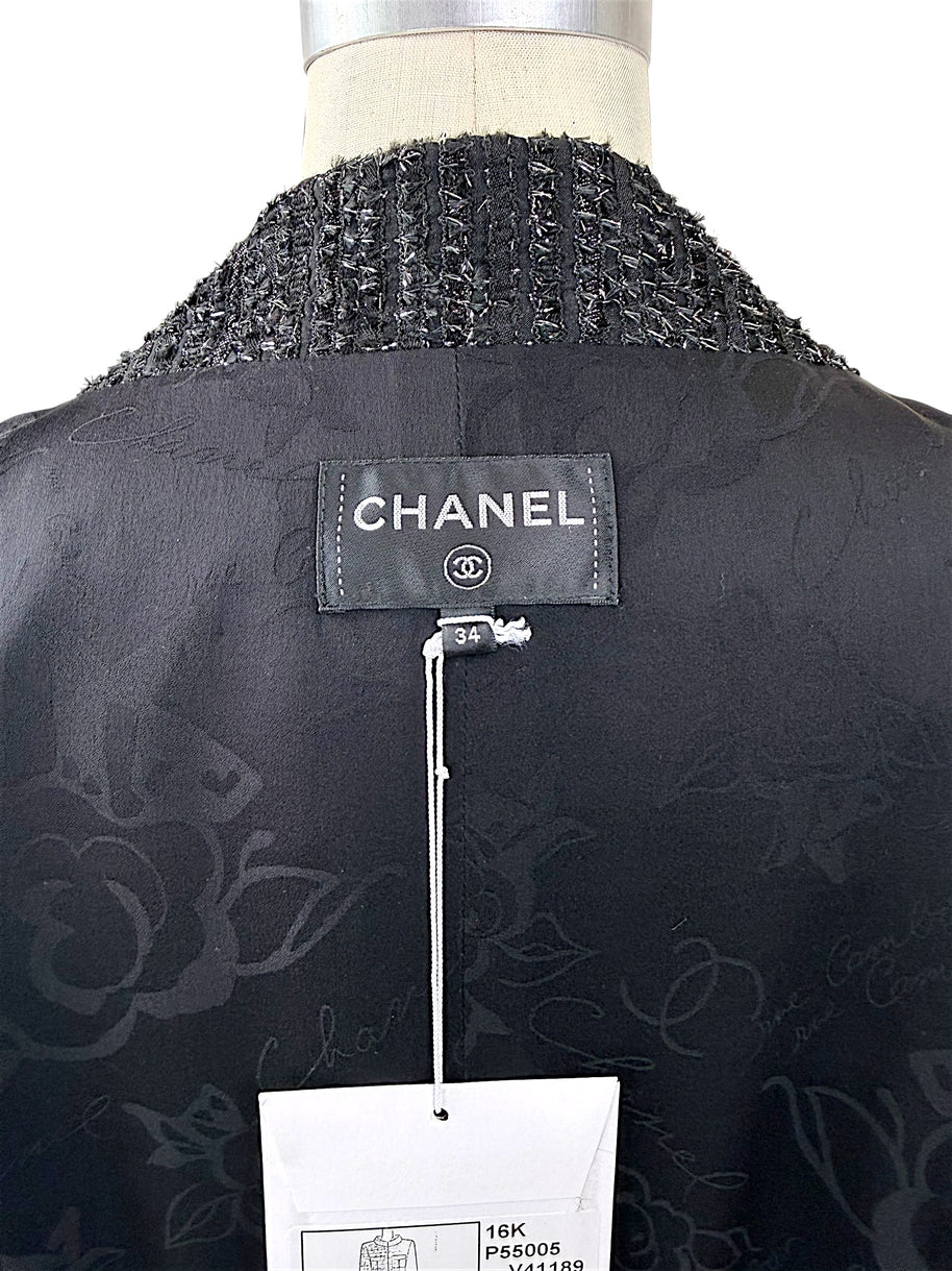 Chanel Runway Tweed Dress 2016K Look 80 Black Silver FR34 NWT