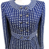 Chanel 2017 17P Tweed Jacket Dress Suit Set Navy FR34