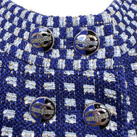 Chanel 2017 17P Tweed Jacket Dress Suit Set Navy FR34