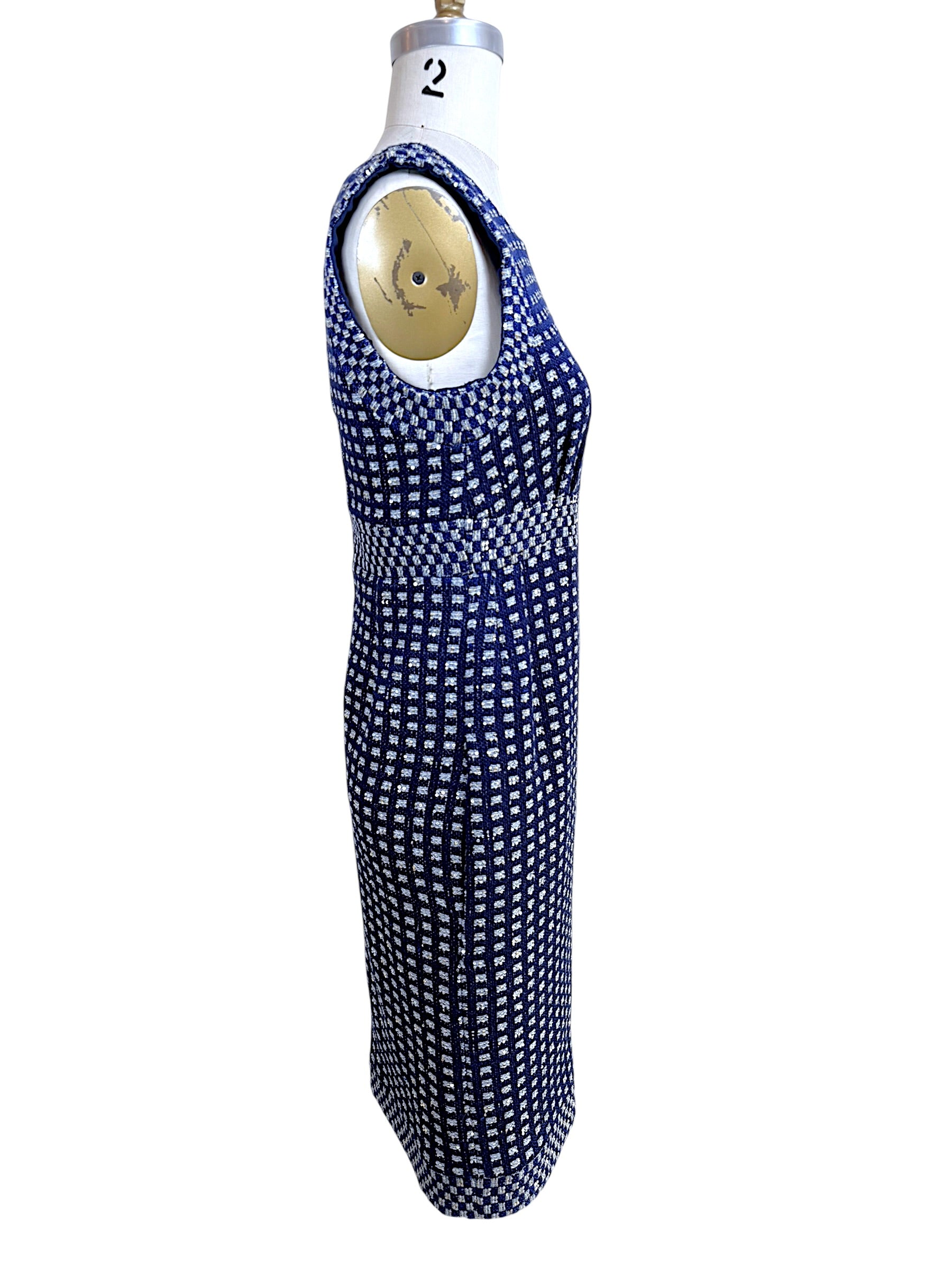 Chanel 2017 17P Tweed Jacket Dress Suit Set Navy FR34