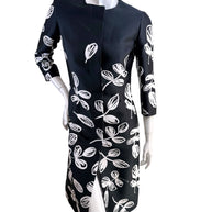 Oscar de la Renta Spring 2018 Leaf Print Coat Dress Silk Lined