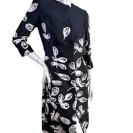 Oscar de la Renta Spring 2018 Leaf Print Coat Dress Silk Lined