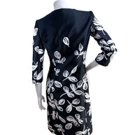 Oscar de la Renta Spring 2018 Leaf Print Coat Dress Silk Lined