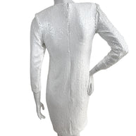 Chanel Spring 2018 Ivory Sequin Silk Lined Dress FR 34