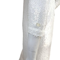 Chanel Spring 2018 Ivory Sequin Silk Lined Dress FR 34